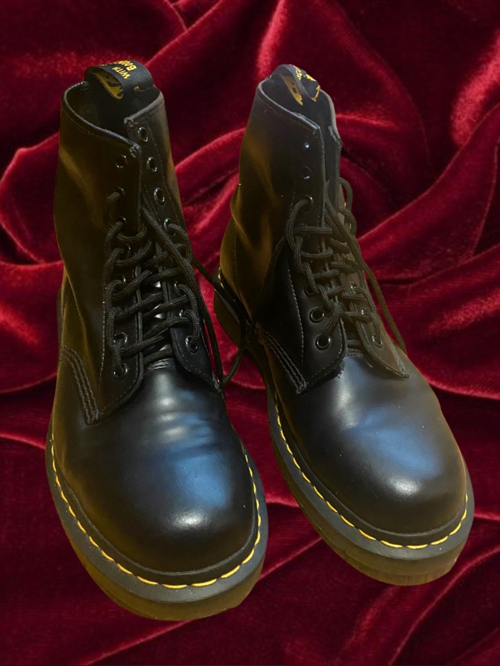 dr. martens black lace-up boots [sz 10]!